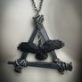 1 Protection Coffin Nails and Crow Necklace Brutalist Crust Punk Pagan Pendant Necklace Talisman Wasteland Dystopian Gothic Image 2