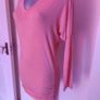 Salmon Italian V-neck long line top, see back  size UK14 EU42 Postage included Image 2