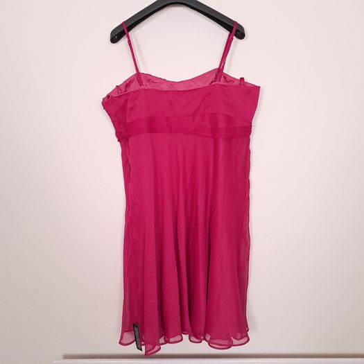 Debut Pink Chiffon Sleeveless Strappy/Strapless Side-Knot Draped Cocktail Mini Dress 20UK/48EU