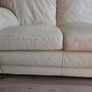 Cream Leather Sofa and 2 Chairs Image 3