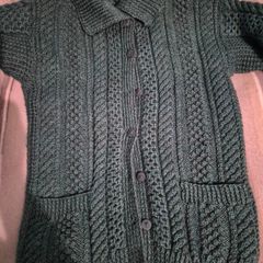 Aran Cardigan Green