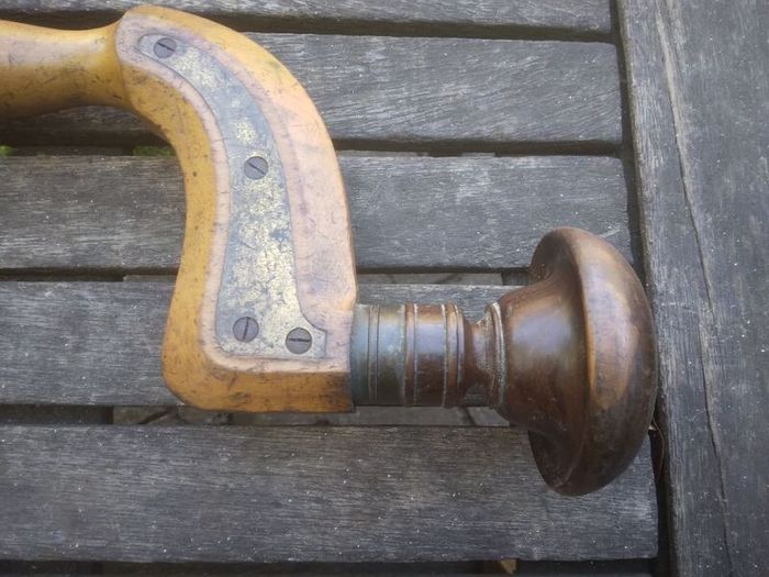 Antique Beech And Brass Brace