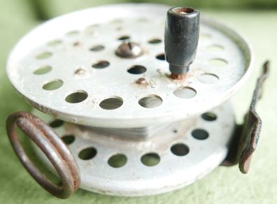 Vintage 1960s Fishing Reel: Silver  Mid-Century Decor