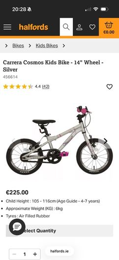 kids bike - carerra cosmos - 5 year old