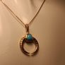 Gold Plated Sterling Silver Turquoise Cresent Shaped Pendant Image 8