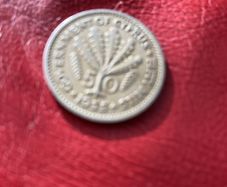 1955 Cyprus coin 50 Mils