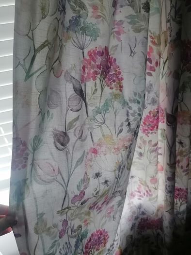 Pencil pleat floral curtains
