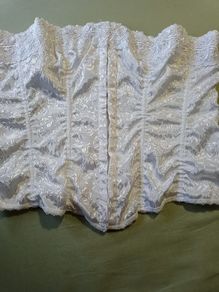 White satin corset top