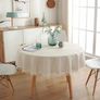 Cotton Linen Table Cloth Solid Color Tassel Round Tablecloth Dust-Proof Shrink-Proof Table Cover (Beige, Round 150cm) Image 6
