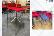 28 X Red/Blue "Pledge" Office High Stools- Grade A