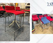 28 X Red/Blue "Pledge" Office High Stools- Grade A
