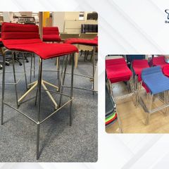 28 X Red/Blue "Pledge" Office High Stools- Grade A