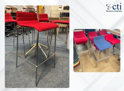 28 X Red/Blue "Pledge" Office High Stools- Grade A