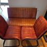 Tan Faux Leather Bench & 2 Matching Chairs Set Image 6