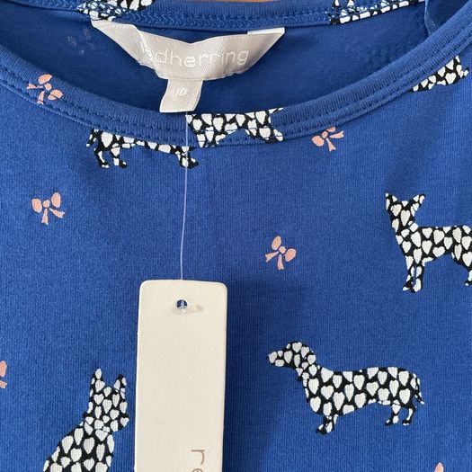 Red Herring dog lover blue mix light dress size 10