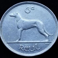 Ireland - 1939 - 6 Pence - Wolfhound - KM.13 - [2204]