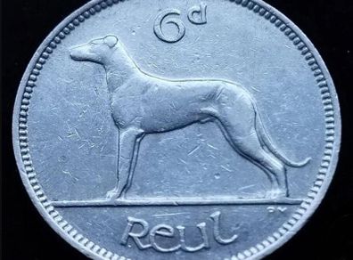Ireland - 1939 - 6 Pence - Wolfhound - KM.13 - [2204]