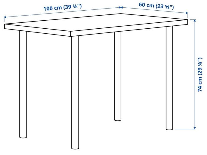 Ikea Linnmon / Adils Table / Desk White, 100x60 Cm