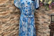 Vintage Bromley Sport blue striped shirt dress size 16 ( Please Check measurements ) Postage included