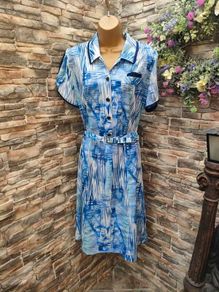 Vintage Bromley Sport blue striped shirt dress size 16 ( Please Check measurements ) Postage included