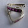 Silver hoops with crystals, folding hoop earrings, 925 Sterling Silver Image 9
