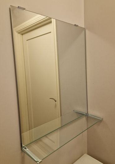 bathroom mirror with shelf