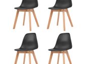 Dining Chairs 4 pcs Black Plastic