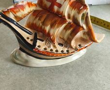 Superb 1930s Art Deco HMS Nelson Galleon Posy Vase by Arthur Wood Pottery