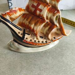 Superb 1930s Art Deco HMS Nelson Galleon Posy Vase by Arthur Wood Pottery