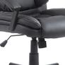 Mid Back Executive Office Chair, Faux Leather Computer Desk Chair with Swivel, Double-Tier Padding, Arm, Wheels, Black Image 8