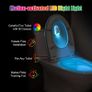 Motion Sensor Toilet Night Light, 16 Colors Home Toilet Light Bathroom Body Motion Sensor Toilet Bowl Lid Lamp, Adjustable Motion Activated Toilet Night Light for Any Toilet (1 Pack) Image 6
