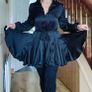 Black Silky Satin Blouse Dress, size 10 Image 4