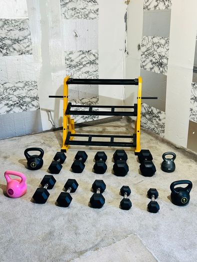 Dumbbells Kettlebels With Stand
