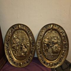 Pair of Large Brass Wall Hangings