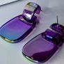 Metallic Purple Retro Buckle Iridescent Earrings Image 9