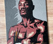 Marvellous Marvin Hagler original portrait painting Boxing one-off original
