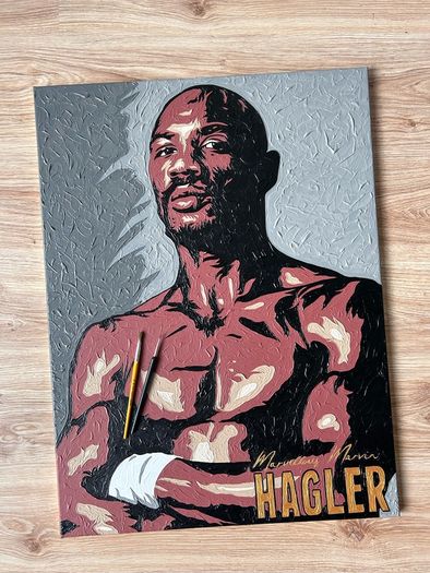 Marvellous Marvin Hagler original portrait painting Boxing one-off original