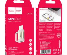 Hoco UA31E Mini Type-C Male to iP Female Adapter Grey