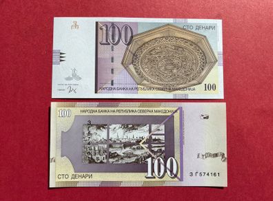 Macedonia  100 Denari. 2022  Pick 29a  ( Uncirculated )