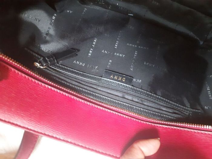 DKNY Red Leather Tote Bag Genuine Cow Leather Brand New