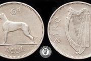 [#190] - Ireland 1959 | 6 Pence | Irish 6d | Wolfhound | KM.13a