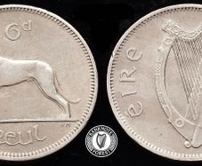 [#190] - Ireland 1959 | 6 Pence | Irish 6d | Wolfhound | KM.13a
