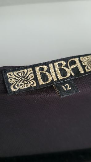 BIBA Black Fringed boho drape Sz 12 (Fit 10-16uk)