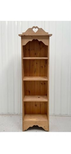 Vintage Pine Heart Motif Book Shelf