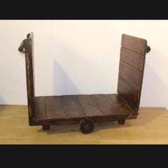 Wooden railway trolley