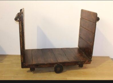 Wooden railway trolley