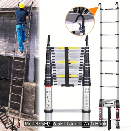 Stainless 5M Telescopic Step Ladder