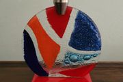 Vintage art glass candleholder