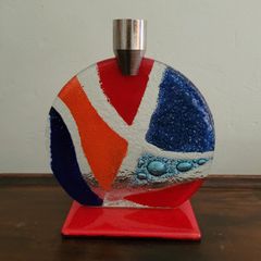 Vintage art glass candleholder