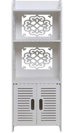 Bathroom Storage Cabinet Floor Standing Waterproof Organizer Rack Book Shelf White Robust Bathroom Furniture for Living Room Bedroom, Kitchen Hallway Silm Tall Cupboard Home Store-H80 xW30x D22cm (FREE POSTAGE)
